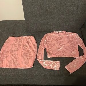 Pink velvet 2 piece set